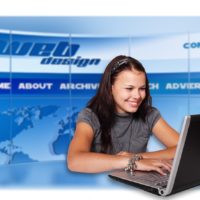 Woman working on laptop