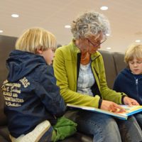 Granny teaching twins